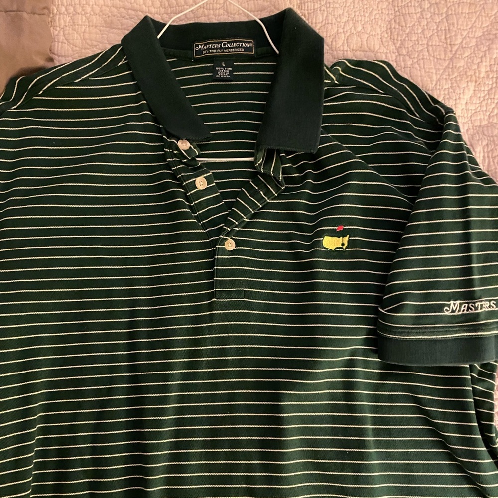 Masters Green Striped Masters Collection Polo